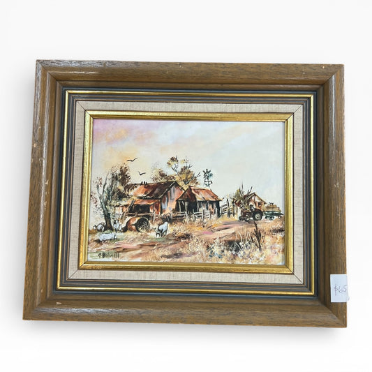 Australian Farm Landscape Oil Painting – Gillian Bolwell, Rustic Country Scene Near Kyneton, Framed Wall Art
