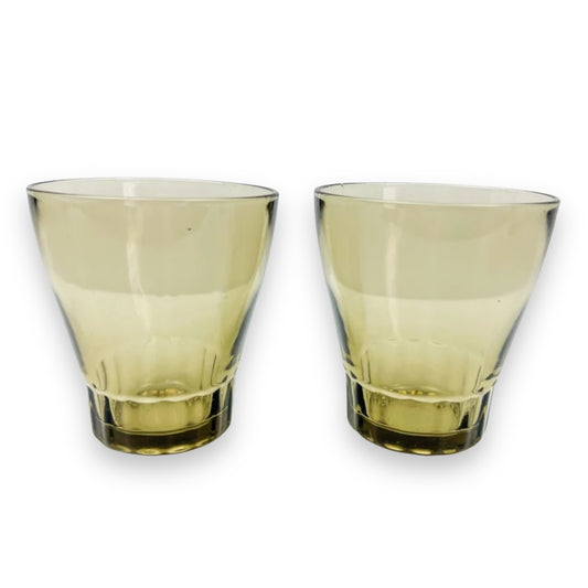 Vintage Smokey drinking glass set of 2 - Made in Argentina