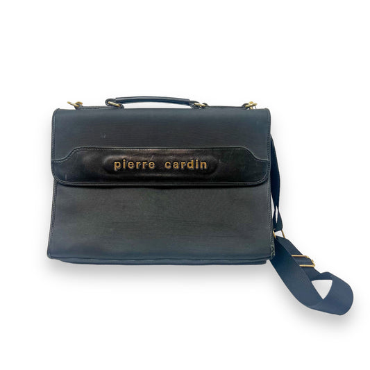 Pierre Cardin Black Leather Trim Side Satchel Bag