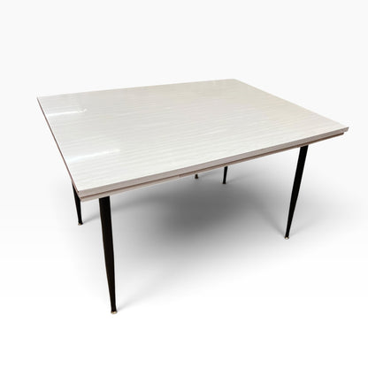 Extendable Laminate Dining Table – White Woodgrain