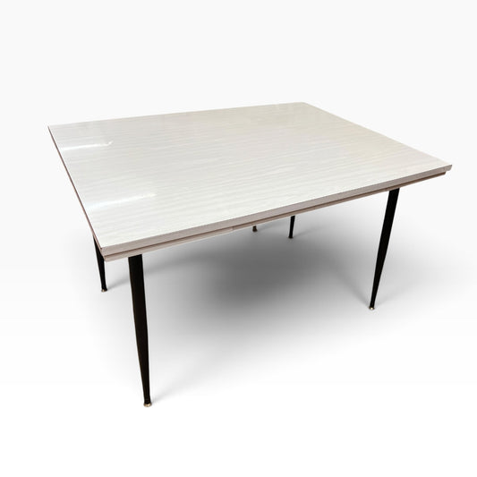 Extendable Laminate Dining Table – White Woodgrain
