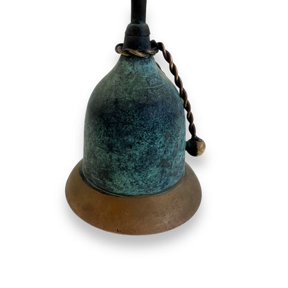 Patina Brass Handbell with Twisted Rope Detailing