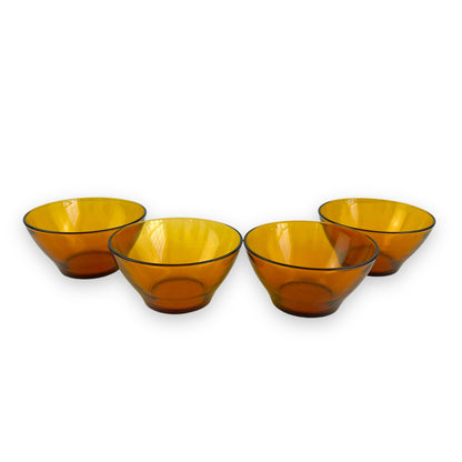 Duralex France Amber Glass Bowl Set of 4