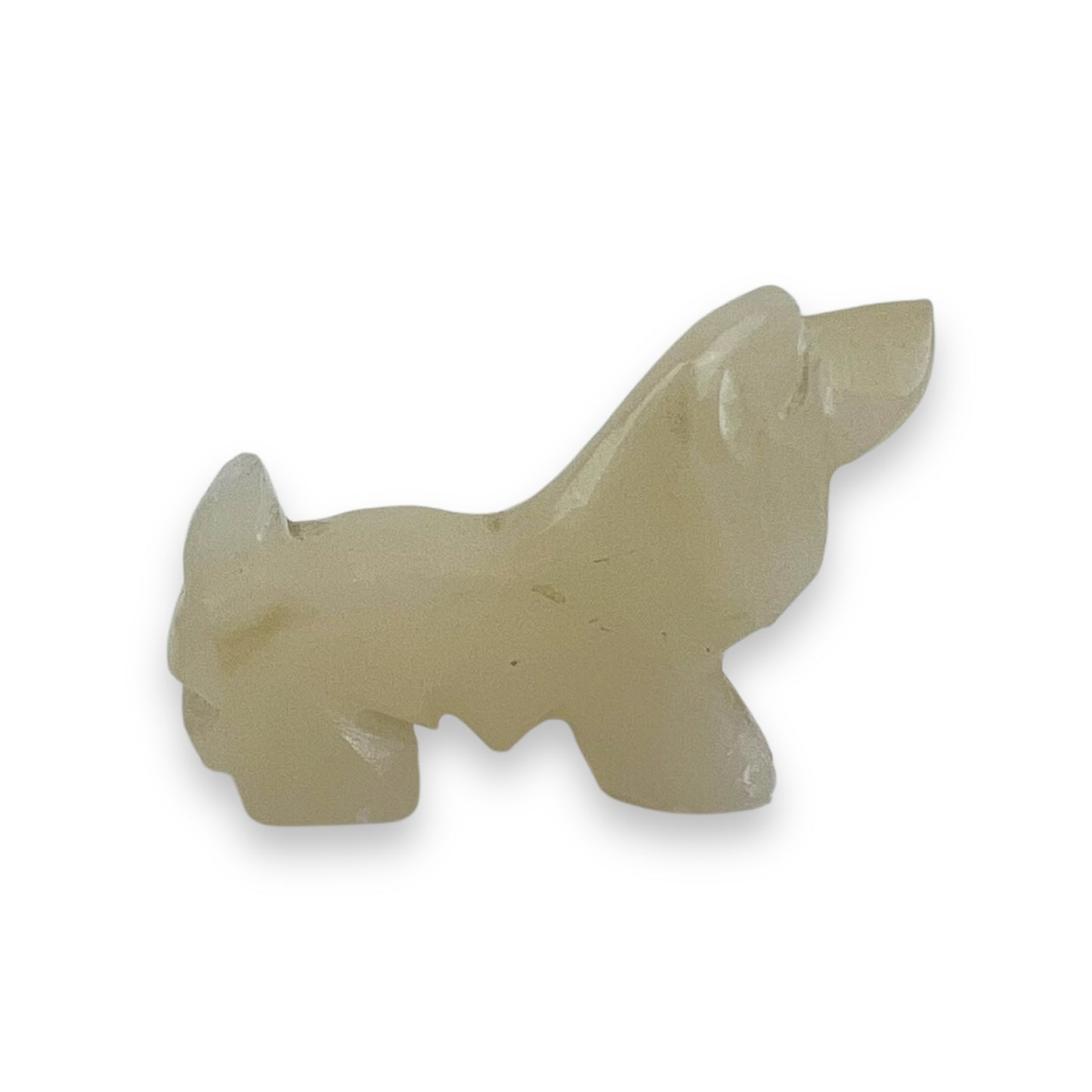 Onyx stone carved dog statue ornament