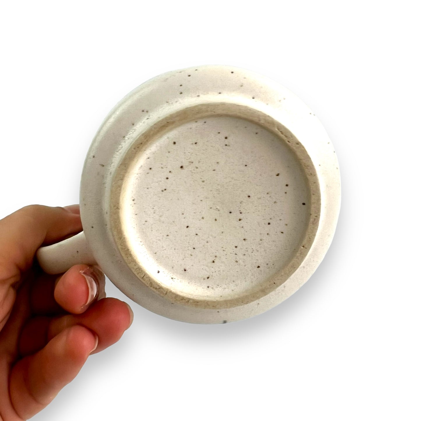 Brown and blue plaid pattern ceramic mug
