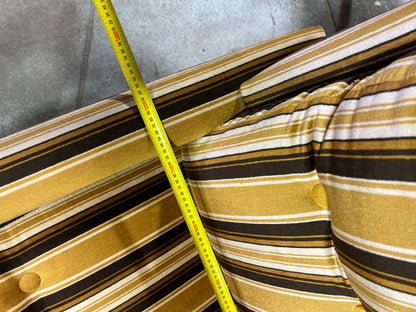 Mustard, Black & Cream Striped Velour Corner Lounge Suite