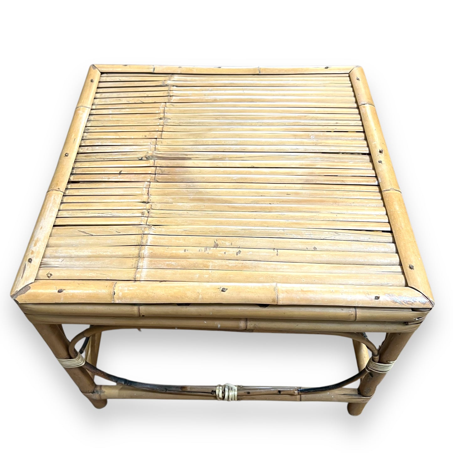 Cane square side table
