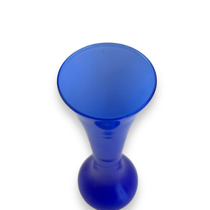 Cobalt Blue Glass Vase – Flared Neck & Bulbous Base