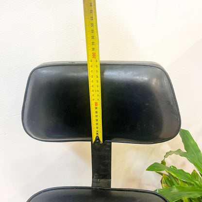 Black Vinyl Steel Leg Stool