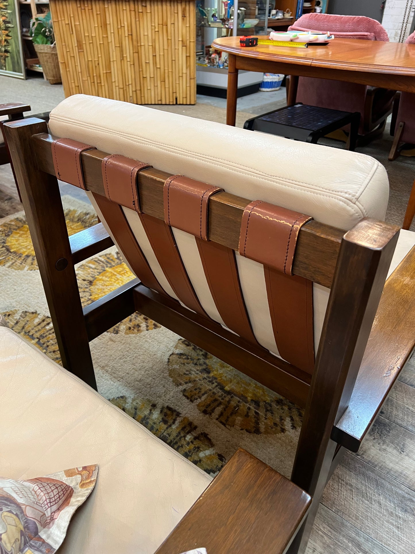 1.Mid-Century Modern Timber & Leather Lounge Chair