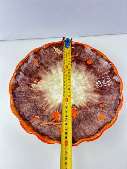 G.B. Cogo Italian Ceramic Platter – Orange & Brown