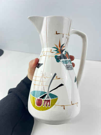 Mid-Century Abstract Fruit Ceramic Jug