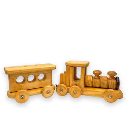 Wood Train Engine and Carriage Toy