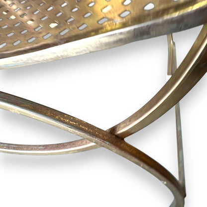 Hollywood Regency Vanity Stool – Mid Century Modern Metal Bench