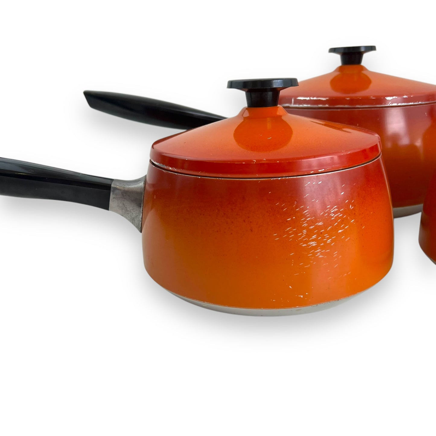 Orange Enamel Steel Cookware Set - 4 Pieces