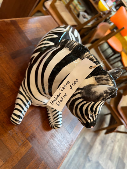 Vintage Ceramic Zebra Statue