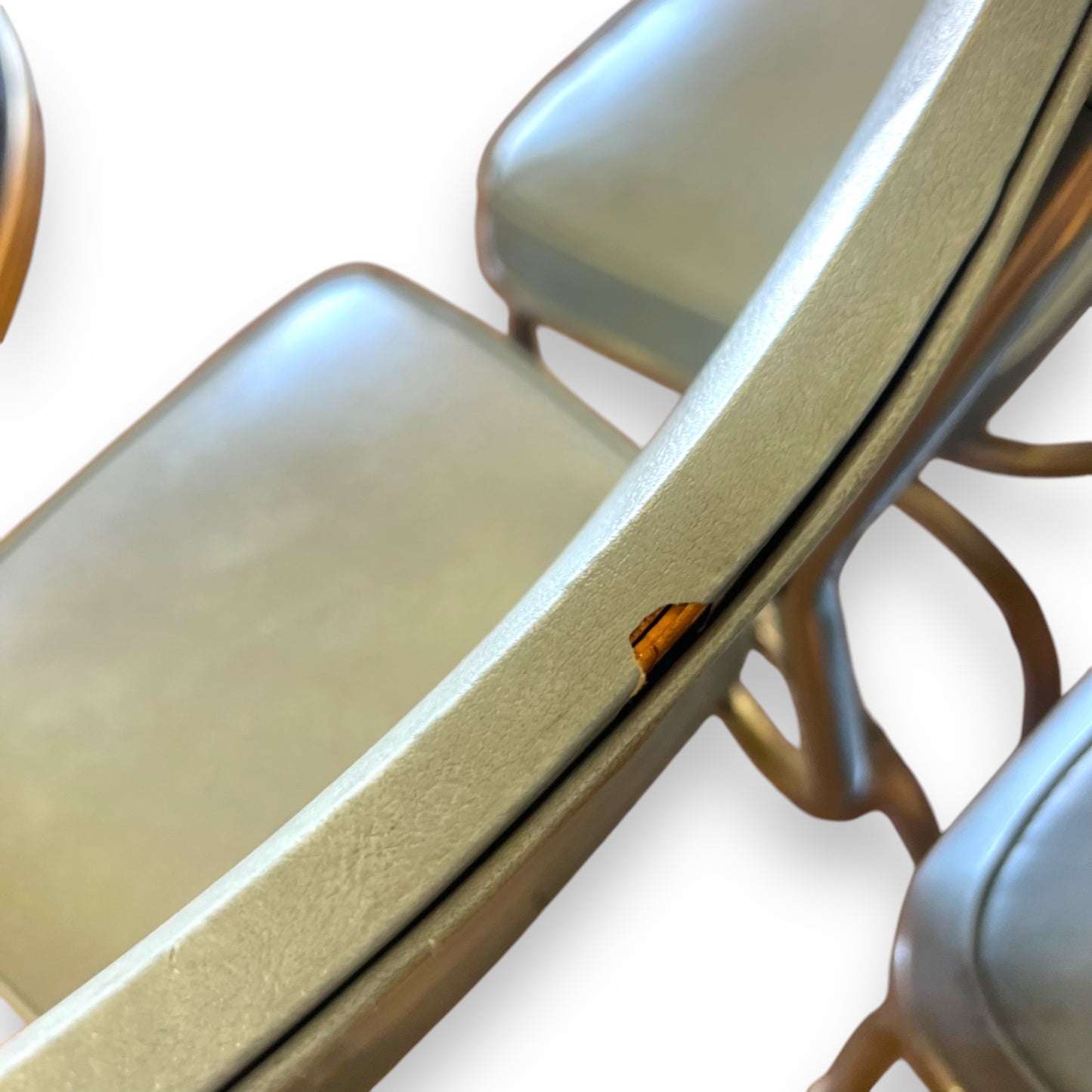 Blue Vinyl Dining Chair with Chrome Frame - Retro Mid-Century Modern Accent Chair