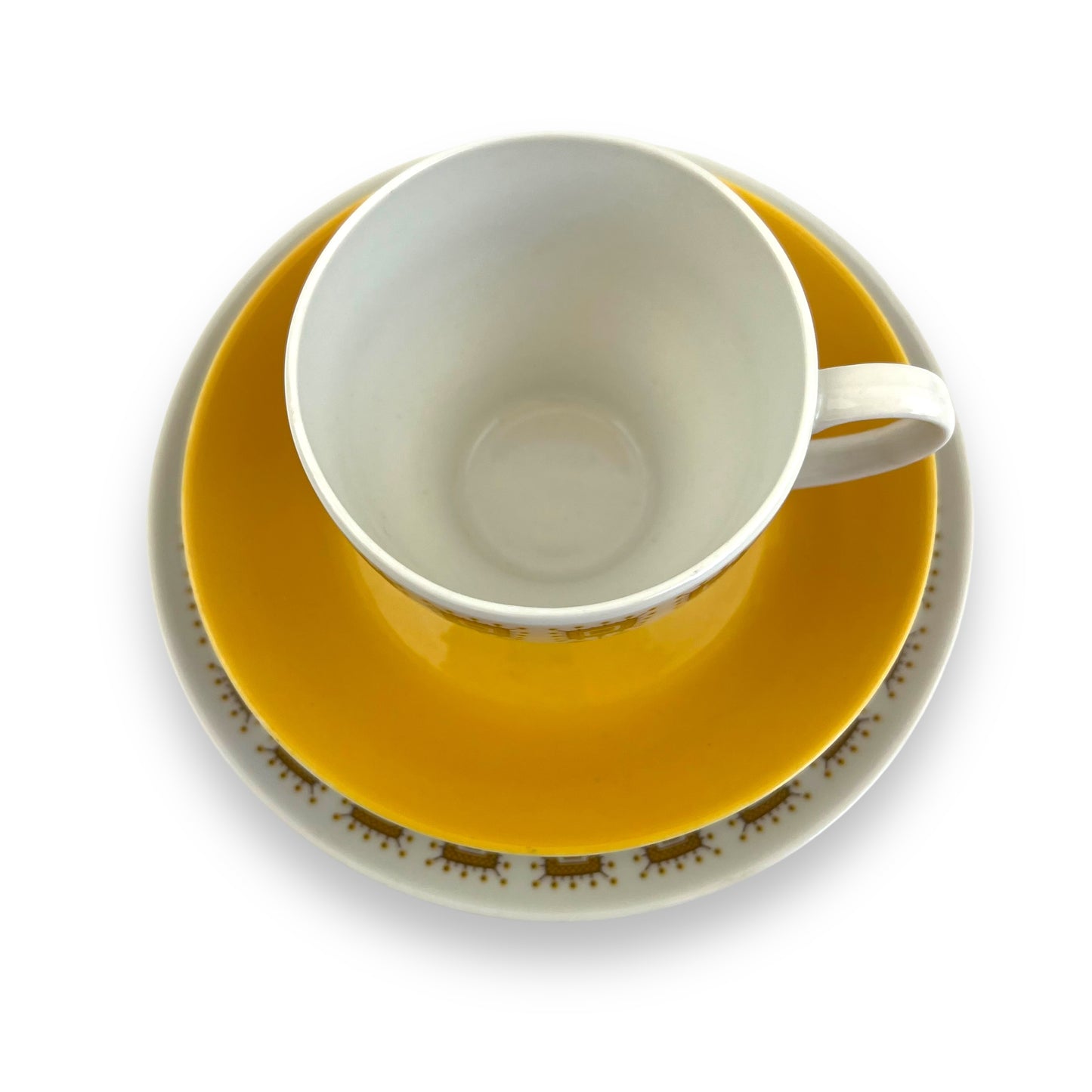 Constantia RSA Yellow Patterned Teacup Trio Set
