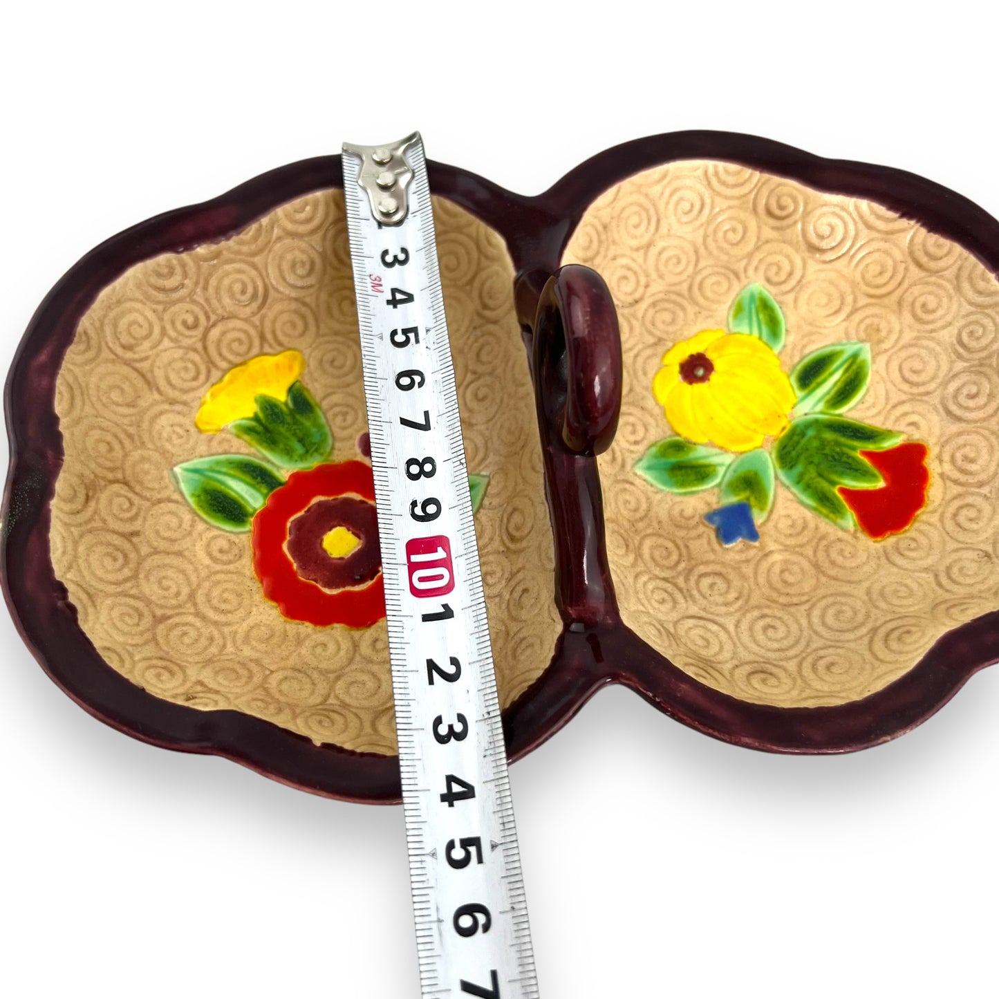 Two part flower dish with handle