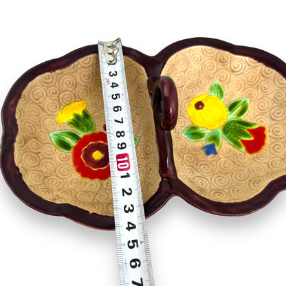 Two part flower dish with handle