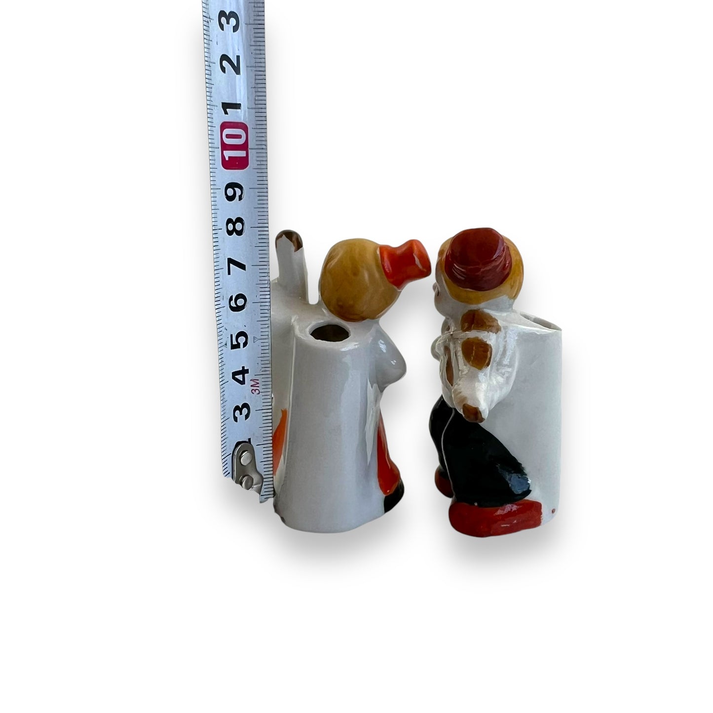 Musician Figurines Toothpick Holders - Violin & Bass Player Set - Made in Japan