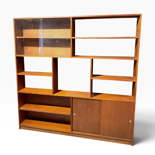Mid-Century Timber Room Divider & Display Shelving Unit