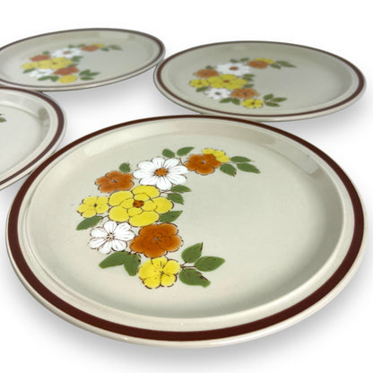 Set of 4 Jardineira Stoneware Floral Dinner Plates - Made in Japan