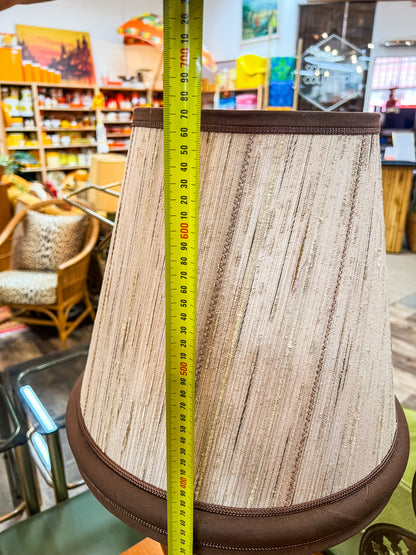 Brown Glazed Ceramic Table Lamp with Shade