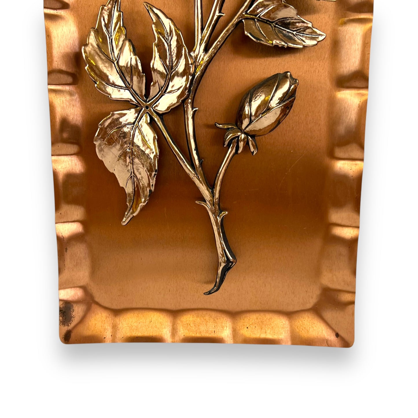 Copper rose 3D metal art