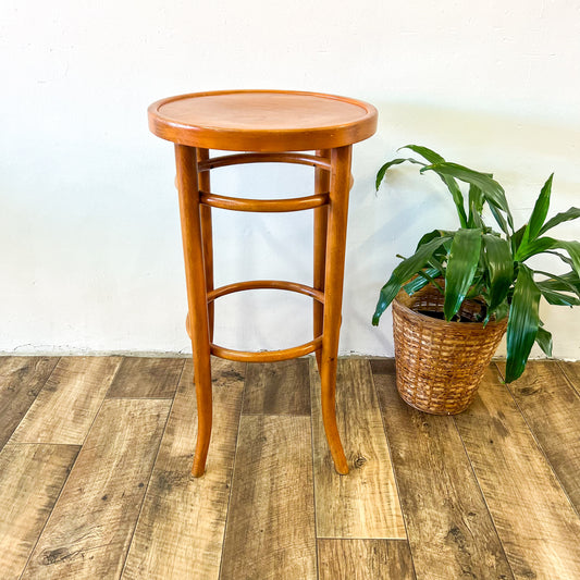 Bentwood Thonet style brown timber stool