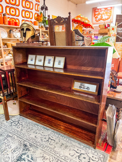 Solid Timber Bookcase / Open Bookshelf – Rustic Hardwood