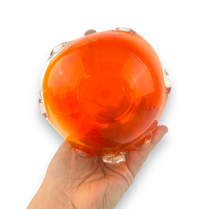 Orange Art Glass Basket