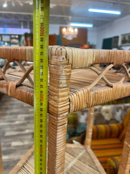 Cane & Rattan Pentagon Corner Shelf – 4 Tier Display Stand