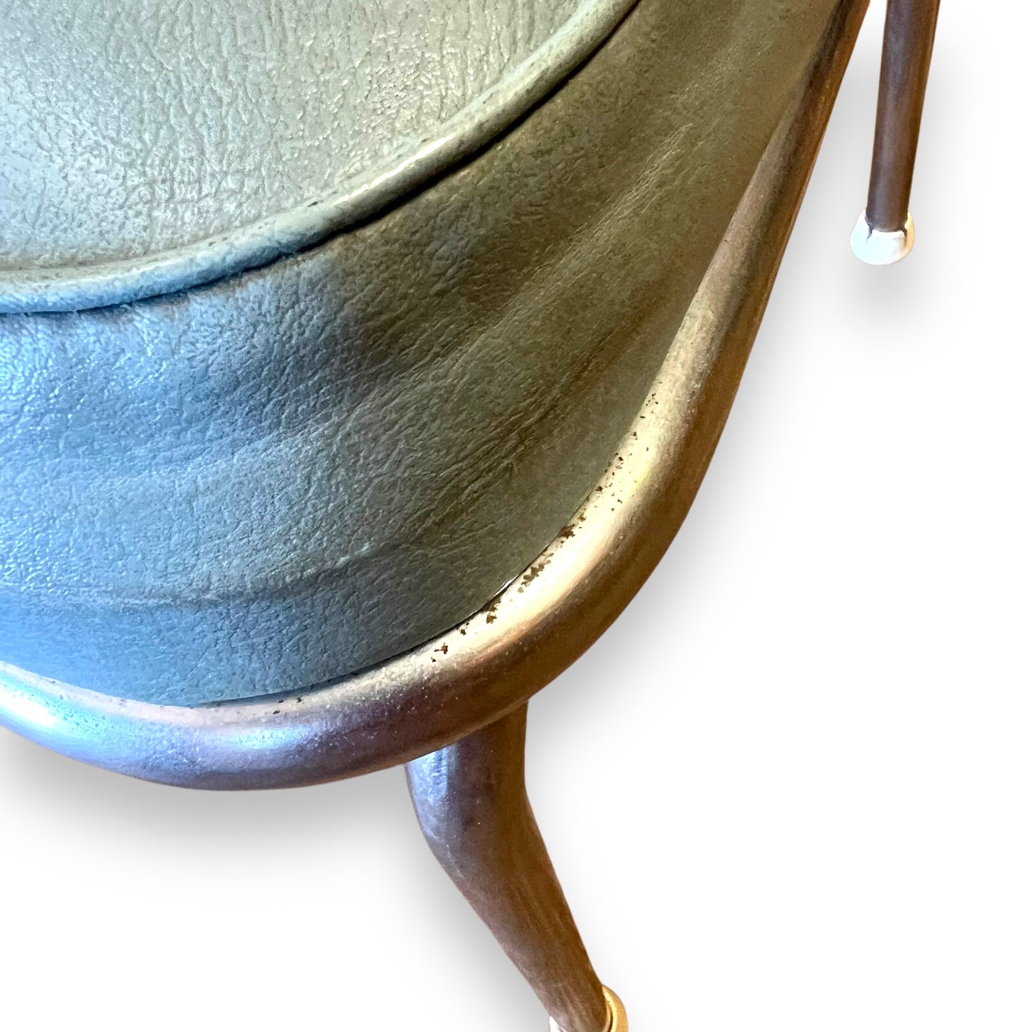 Blue Vinyl Dining Chair with Chrome Frame - Retro Mid-Century Modern Accent Chair