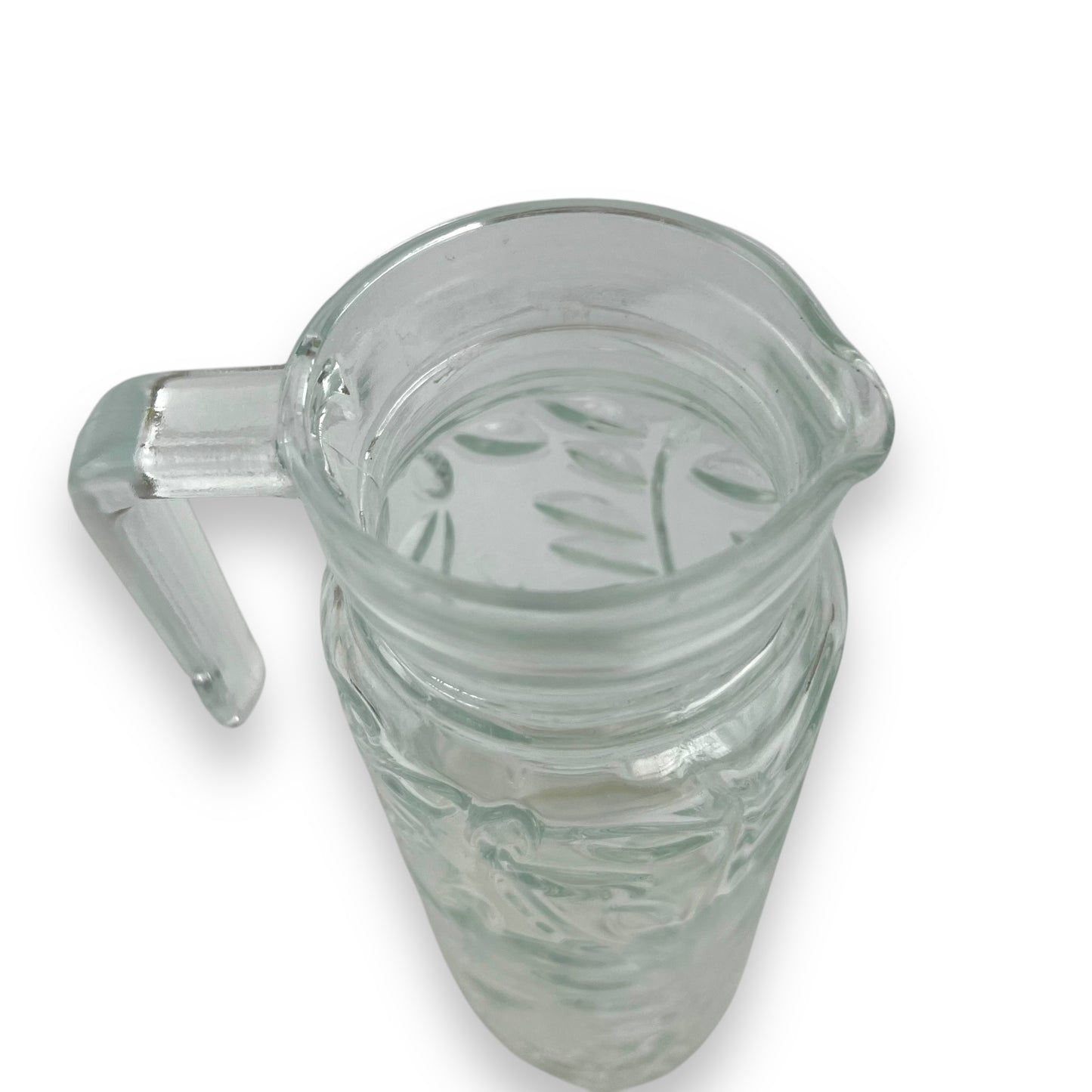 Clear Glass Jug Leaf Pattern