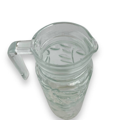 Clear Glass Jug Leaf Pattern