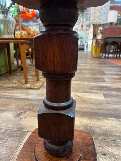Timber Plant Stand / Pedestal Side Table – Dark Stained Wood