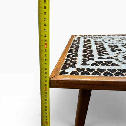 Mosaic Tile Coffee Table with Teak Frame