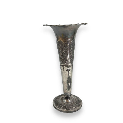 Vintage Thos Webb & Sons Silver-Plated Trumpet Vase