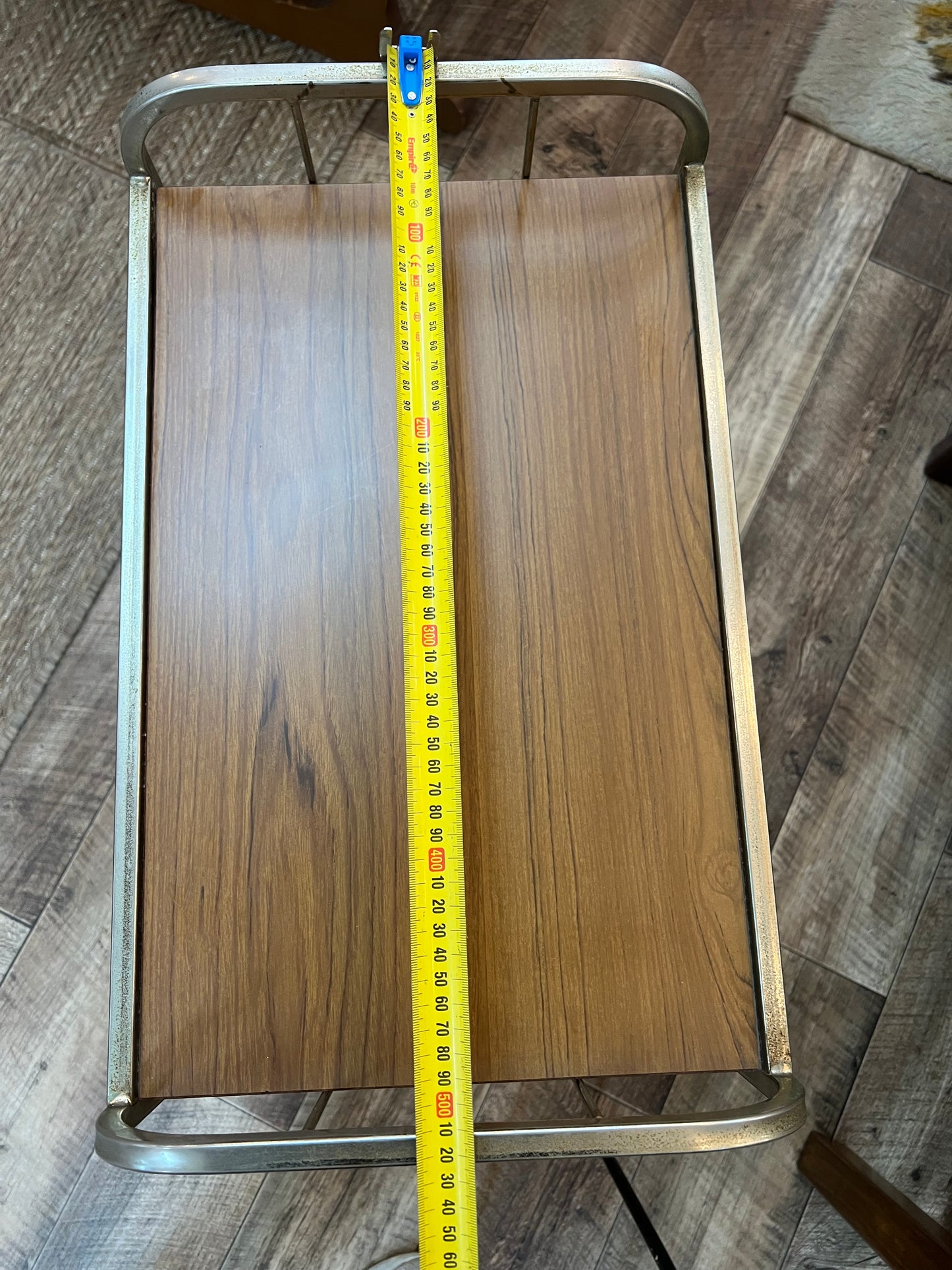Record Storage Rack with Stereo Shelf on Castors