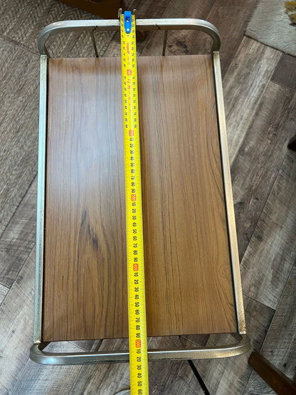 Record Storage Rack with Stereo Shelf on Castors