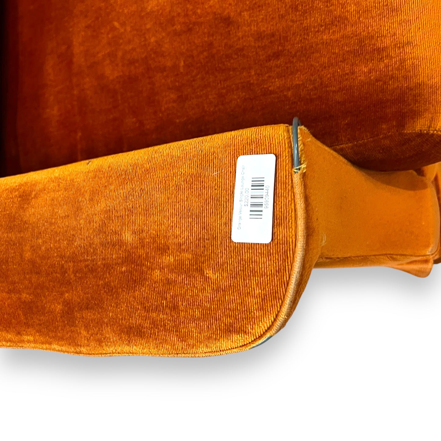 Orange Velour Single Lounge Chair