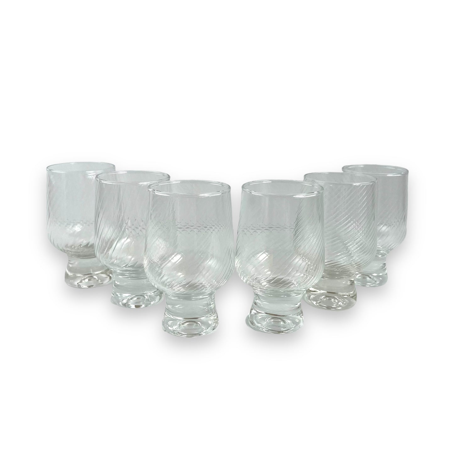 Crown Corning “Regis” Swirl 11.5cm tall Glass Set of 6