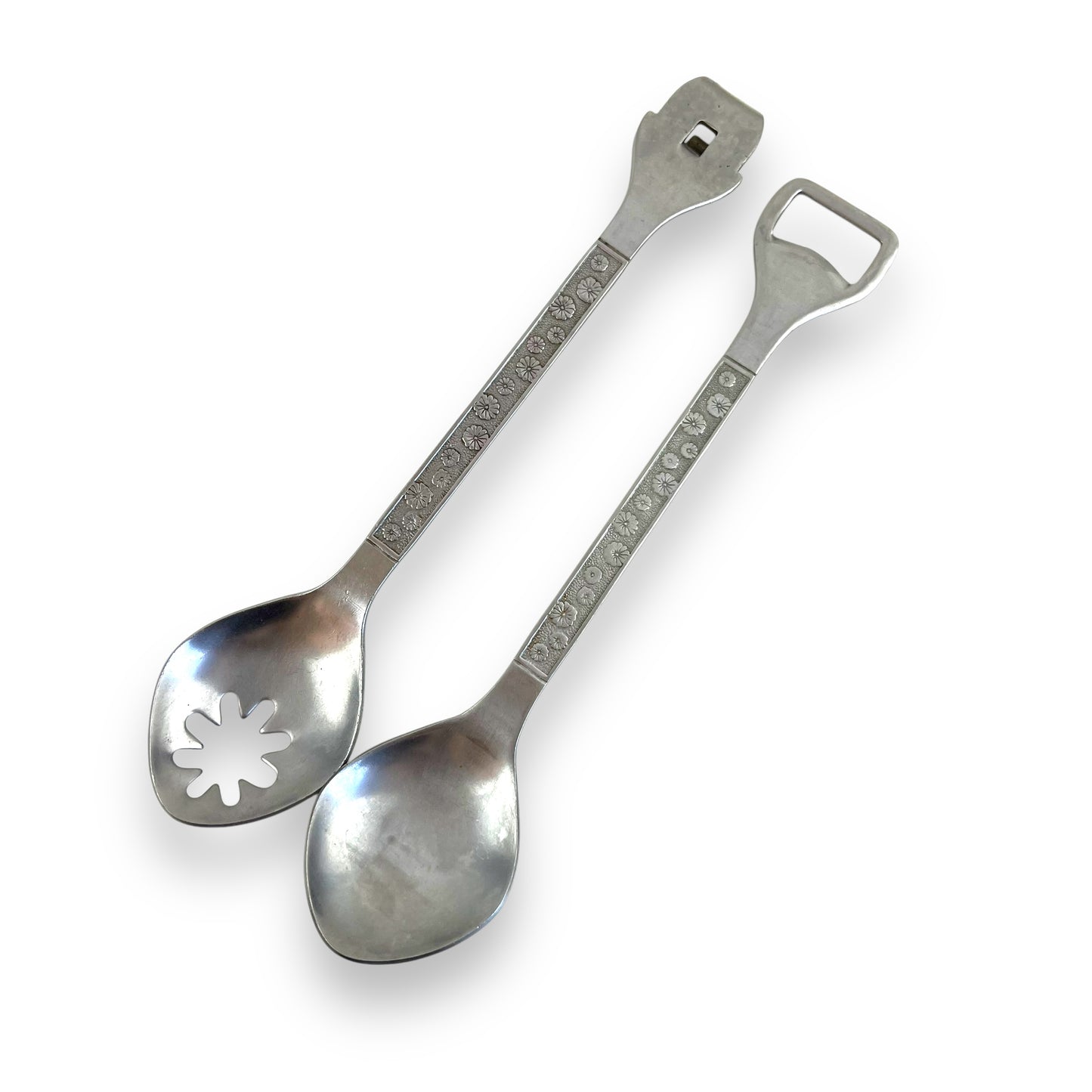 Scandinavian Salad Serving Set | Stainless Steel Multi-Tool Utensils with Bottle Opener