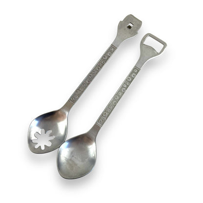 Scandinavian Salad Serving Set | Stainless Steel Multi-Tool Utensils with Bottle Opener