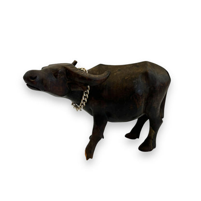 Wooden Buffalo Statue