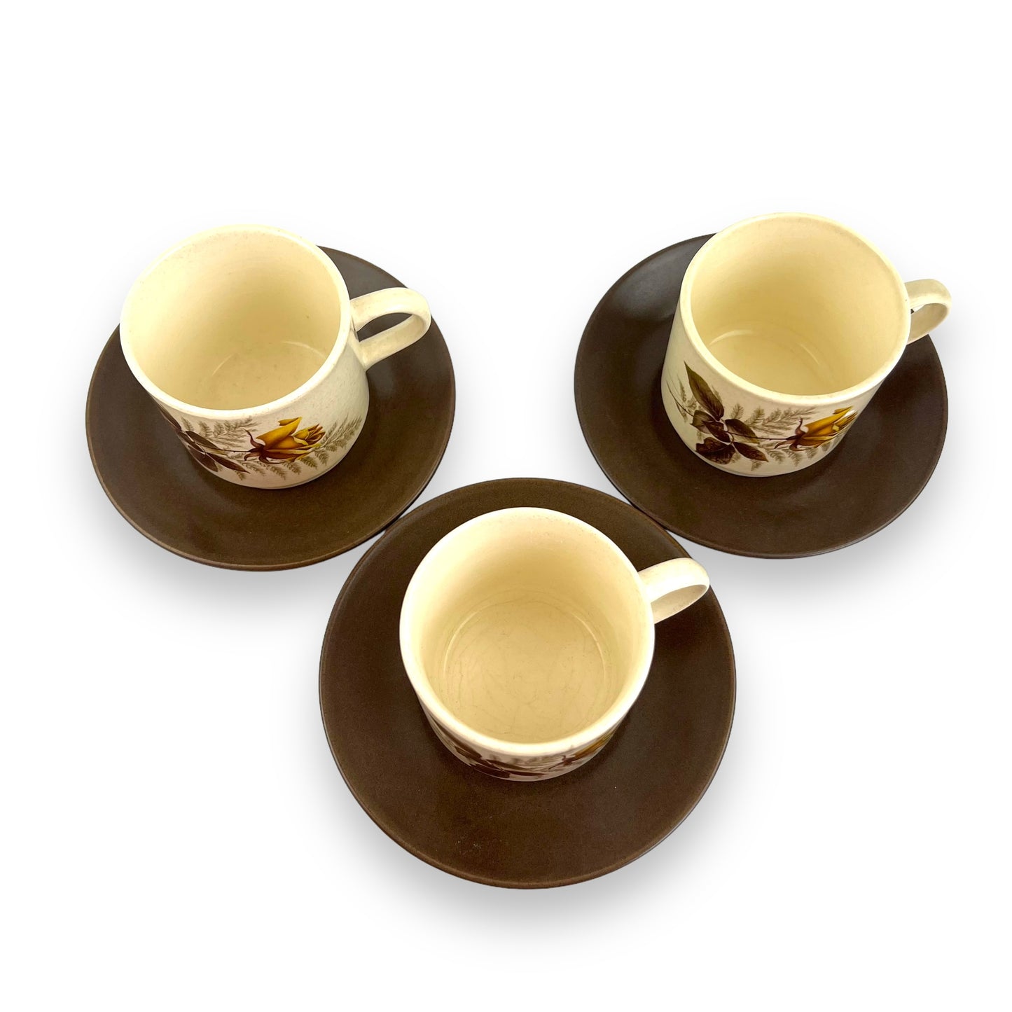 Yellow Rose Teacup & Brown Saucer - Johnson Australia
