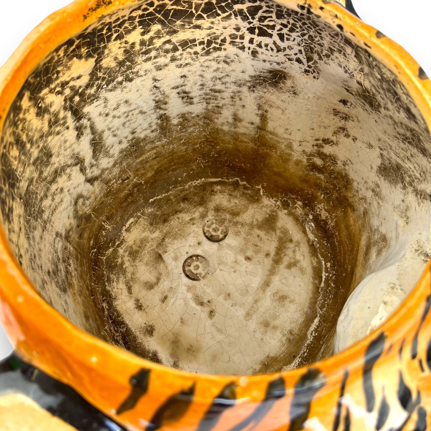 Large Italian Tiger Head Ceramic Planter