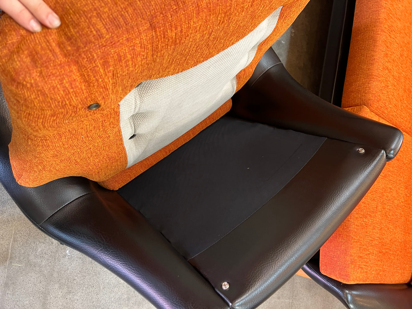#1 Danish Deluxe Trina Single Lounge Chair Orange and Black