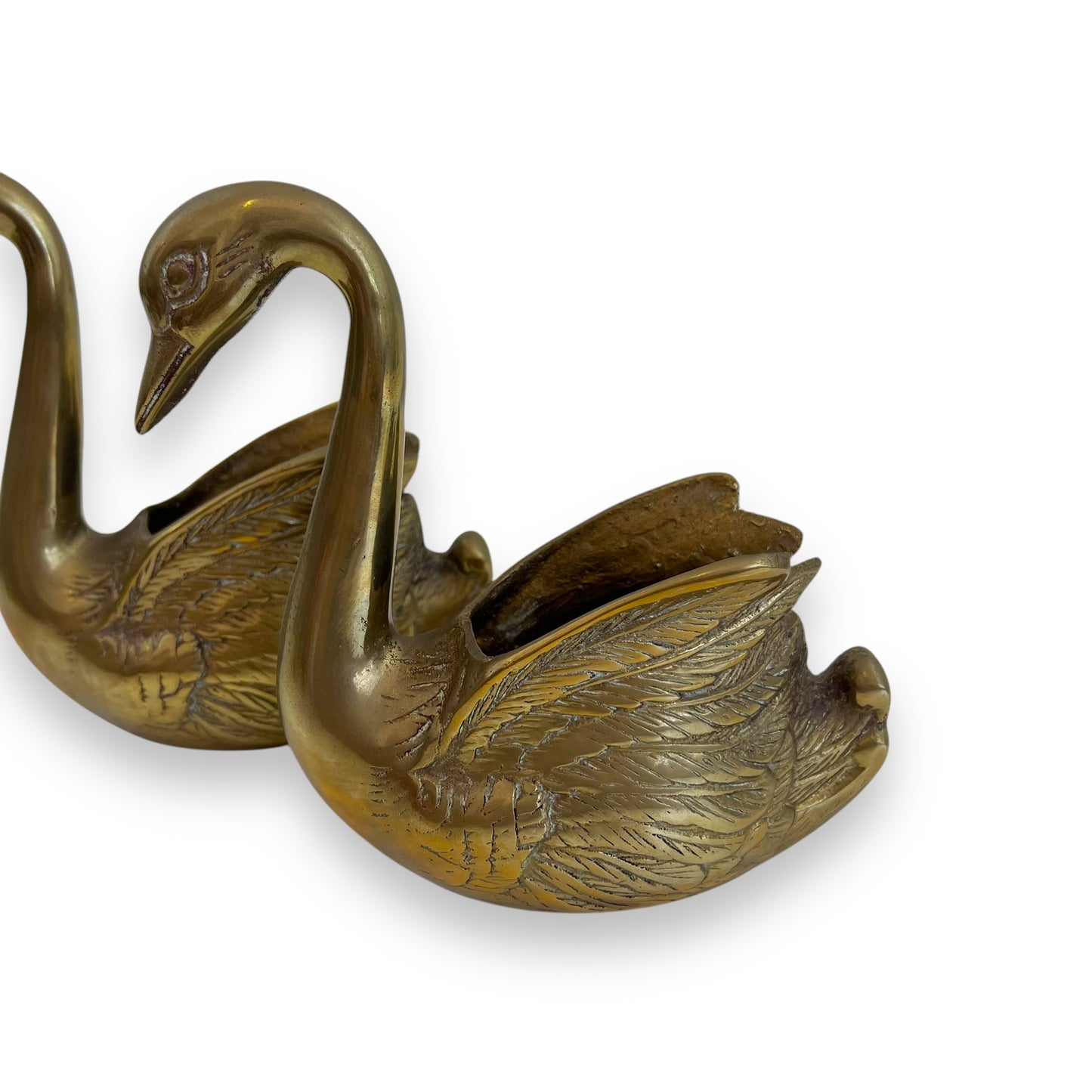 Brass Swan small planter